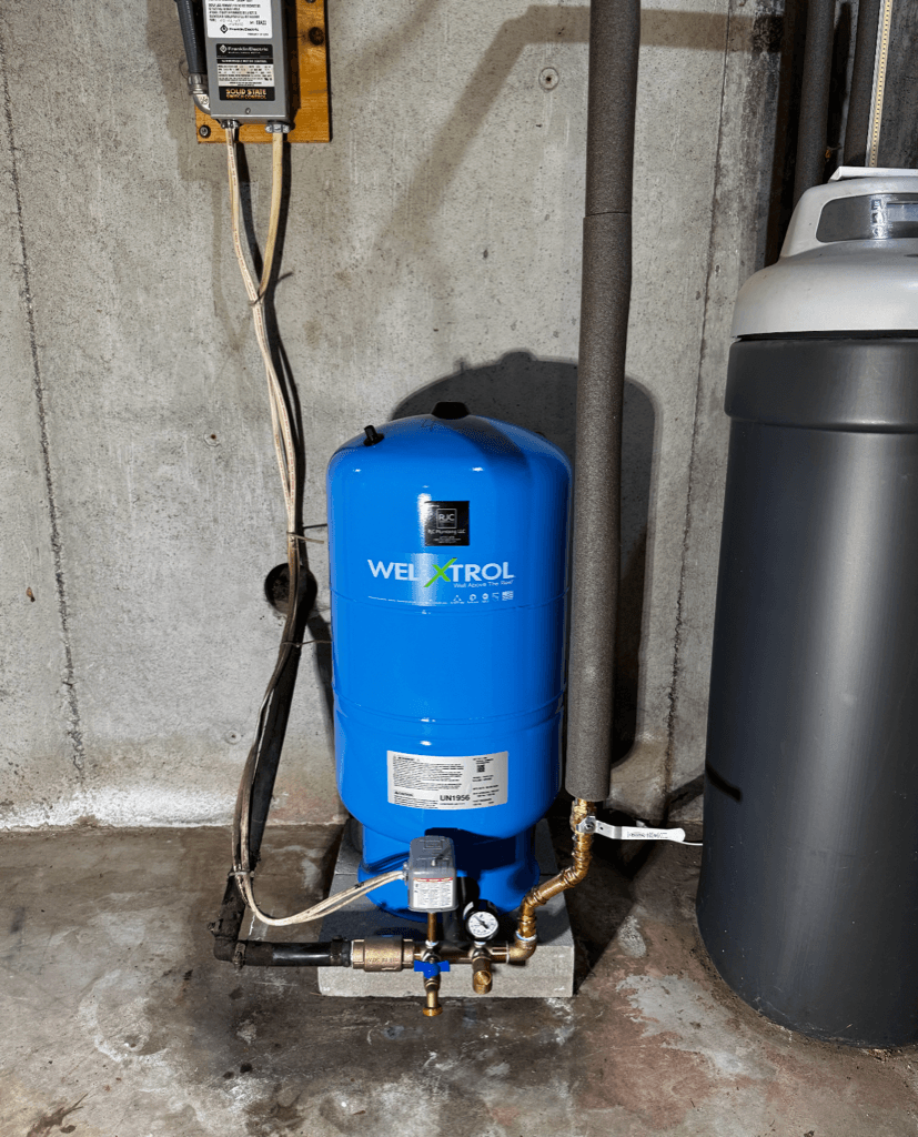 Well pressure tank installation by RJC Plumbing